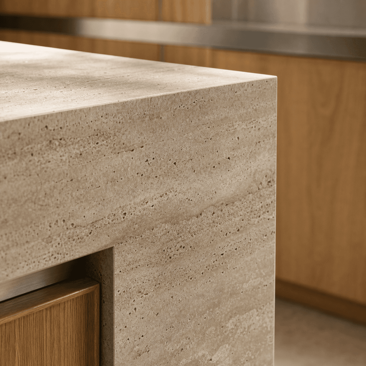 Travertine island detail